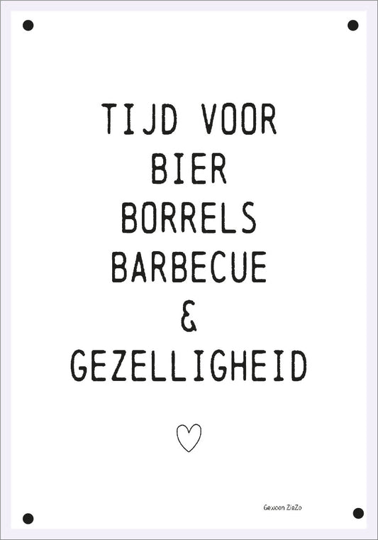 Tuinposter Tijd voor bier borrels bbq