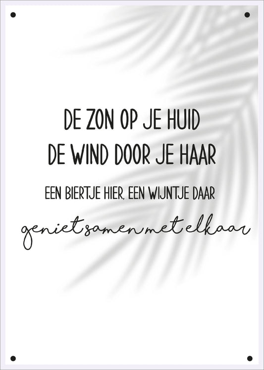 Tuinposter Zon op je huid